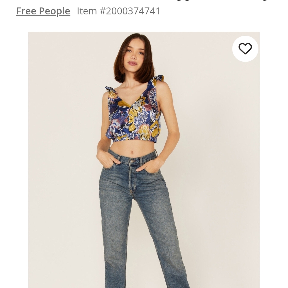 Free People Ocean Combo Weekend In Montauk In Floral Print Cropped Tank Top.